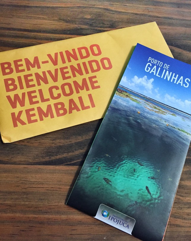 O Kembali oferece no check-in um cartão, nele vem falando algumas curiosidades, dicas e um mapinha de Porto de Galinhas! Achei muito interessante!